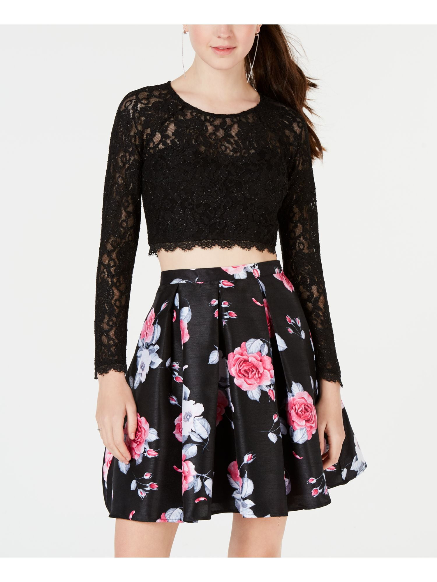 long sleeve crop top formal