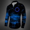 thumbnail image 1 of Camisetas de moda para hombre, serie casual con degradado, rojo, azul y gris, moda casual para exteriores, camisetas de calle de talla grande, camisa con botones, 1 of 6