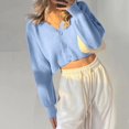 thumbnail image 2 of Vedolay Women Sweater Long Sleeve Open Front Sweaters Knit with Pockets 2023 Blue,One Size, 2 of 5
