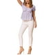thumbnail image 2 of Blusa Floral de Manga Corta Puff INSPIRE CHIC para Mujer con Cuello Corazón y Volantes Peplum en Color Púrpura Claro Talla L, 2 of 6