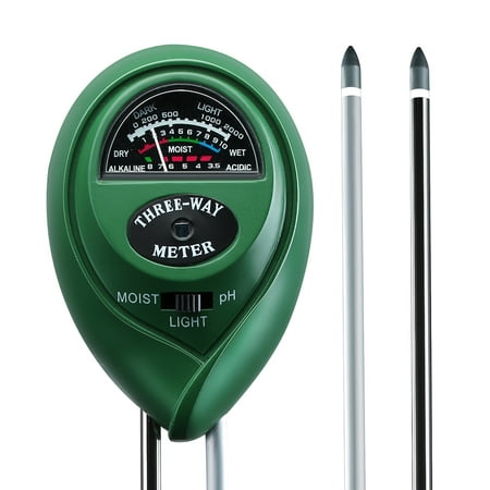 VicTsing 3-in-1 Soil pH and Moisture, Light Intensity Meter Plant Tester for Gardening, Plants Growth, Lawn Care( No Battery Required，1