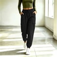 thumbnail image 2 of Ltctricy Cargo Pants for Women Drawstring Casual Jogger Pants Outdoor Elastic Waisted Hiking Pants with Pockets(Black,X-Large), 2 of 7