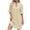 Khaki, variant on qucoqpe Womens Summer Ruffle Half Sleeve T-shirts Dress Fashion Casual V Neck Hollow Sun Dress Solid Color Loose Knee-Length Dress