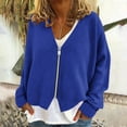 thumbnail image 6 of Women's Fall Jackets Ribbed Knit Shacket Jacket Casual Long Sleeve Zip Up Shirts Loose Sweater Tops Dressy Blouses 2XL, 6 of 6