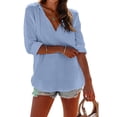 thumbnail image 6 of GZWYHT Linen Hoodie Women Hooded Beach Cover up Gauze Coverups for Women Beach Shirts for Women Sun Cover up for Women Beach Jacket for Women Blue XL, 6 of 7