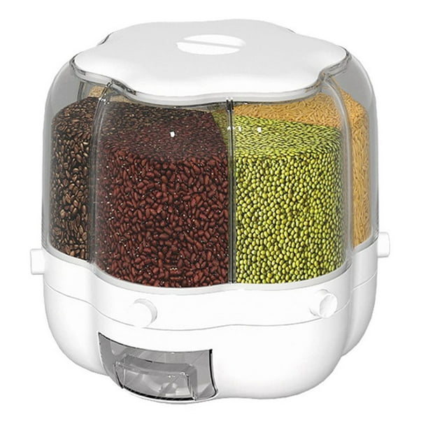 Rotating Food Dispenser Rice Bucket Rice Storage Tank Sealed Grain