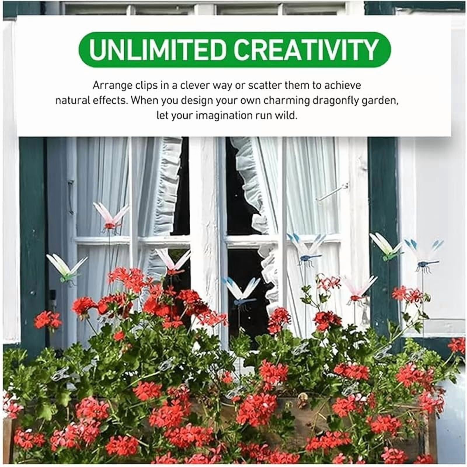 20pcs Dragonfly Clip Bug Repellent, Clip on Dragon Fly, Outdoor Fake Dragonfly Rod Clip for Hat, 3D Artificial Realistic Garden Stakes Decor to Keep Flies Away for Indoor Patio (16Pcs)