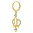 thumbnail image 2 of 14k Yellow Gold, Tiara Crown Earring Created CZ Crystals, 2 of 3