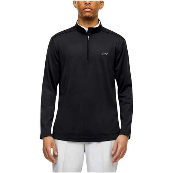 Greg Norman Men's Performance Quarter Zip Pullover (Black, M)