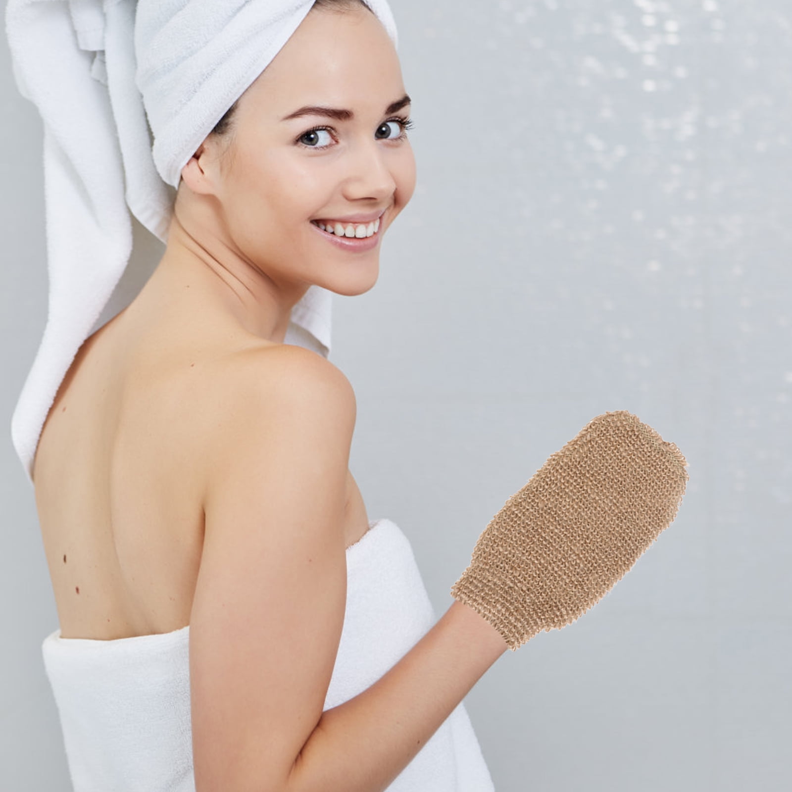 2pcs Ramie Jute Maillot de Bain Serviette Exfoliant Gant Exfoliant Gommage du Dos