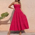 thumbnail image 2 of CIENVNSTG Women's Spaghetti Strap Maxi Dress Summer Sleeveless Dress Casual Boho Tube Top Backless Flowy Long Dresses Hot Pink XL, 2 of 6