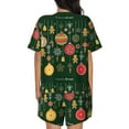 thumbnail image 3 of Bingfone Christmas Print Pajamas Sets for Women Soft Short-Sleeved Pjs with Lounge Shorts Two Piece Sleepwear, 3 of 8