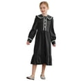 thumbnail image 4 of Aislor Pioneer Girls Colonial Prairie Costume 1800s Victorian Long Sleeve Ruffle Dress Black 6, 4 of 7