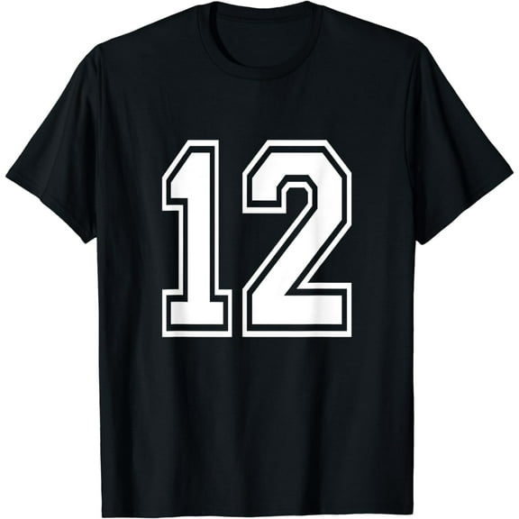 Number 12 T-Shirt Birthday Varsity Sports Team Jersey