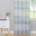 thumbnail image 4 of Haperlare Sheer Curtains for Living Room 52"W x 72"L Striped Farmhouse Light Filtering Window Curtain for Bedroom, Aqua Blue, 2 Panels, 4 of 6