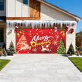 thumbnail image 6 of Sahpxhe Large Christmas Garage Door Cover Festive Xmas Design Door Banner,Red Christmas Decoration with Ribbon for Outdoor Yard Porch Garage Home Ornament,157.5x70.9in Multicolor-A, 6 of 6