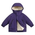 thumbnail image 3 of CPNG Kids Plush Lined Jacket Long Warm Puffer Jacket Winter Windproof Waterproof Parka Snow Coat Boys Warm Thicken Fleece Tops Girls Sherpa Outdoor Tops, 3 of 7
