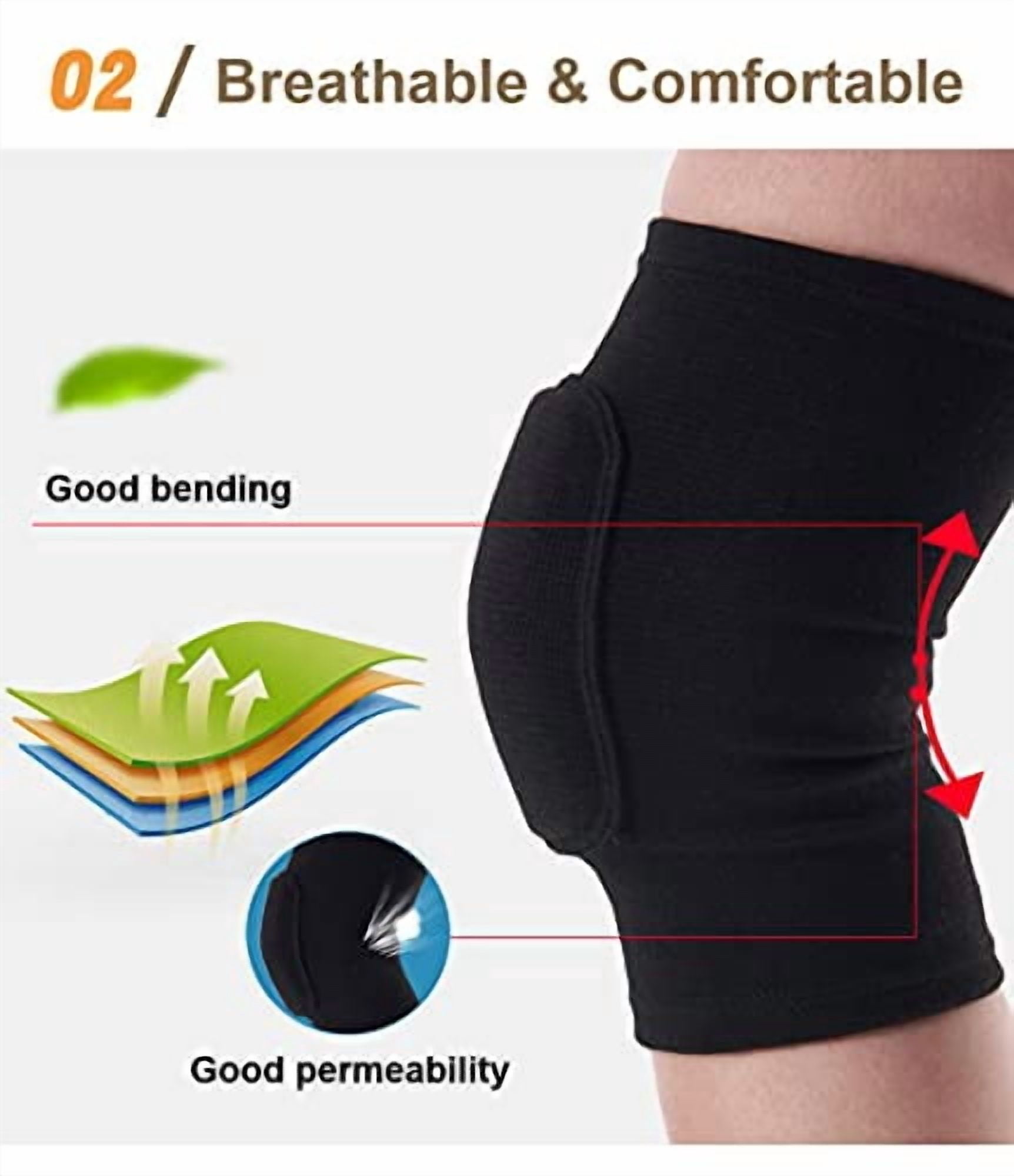 Jointown Knee Pads for Women, Dance Knee Pads Wrestling Knee Pads Basketball Knee Pads Volleyball Knee Pads for Women, Knee Protector Soft Knee Pads for Work (Black, M)