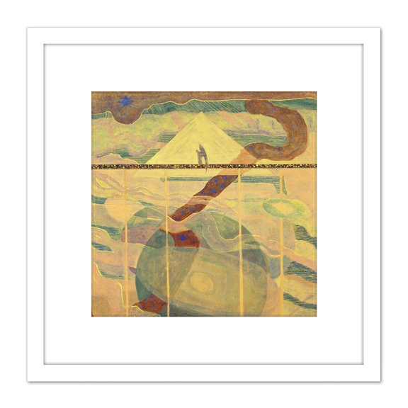 Ciurlionis Sonata Stars Andante Abstract Painting 8X8 Inch Square Wooden Framed Wall Art Print Picture with Mount