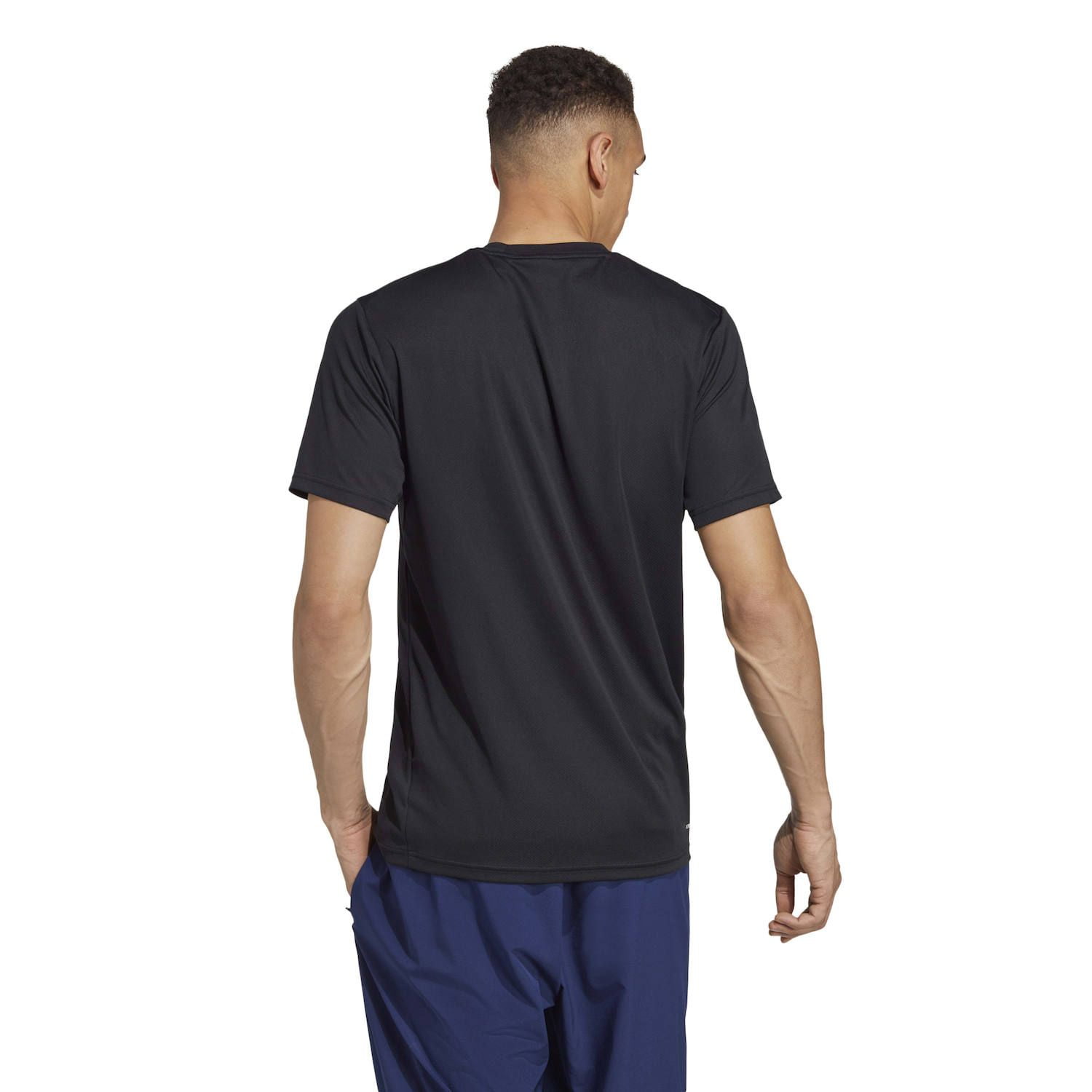 Men's adidas Train Essentials Feelready Training Tee Color: Dark Blue White Size: L