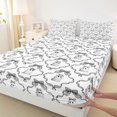 thumbnail image 5 of Manfei Monochrome Ghost Bow Queen Sheets for Teens, Gray Ribbon Buffalo Queen Sheet Sets, 4-Piece, 1 Flat Sheet, 1 Fitted Sheet and 2 Pillowcases, 5 of 6