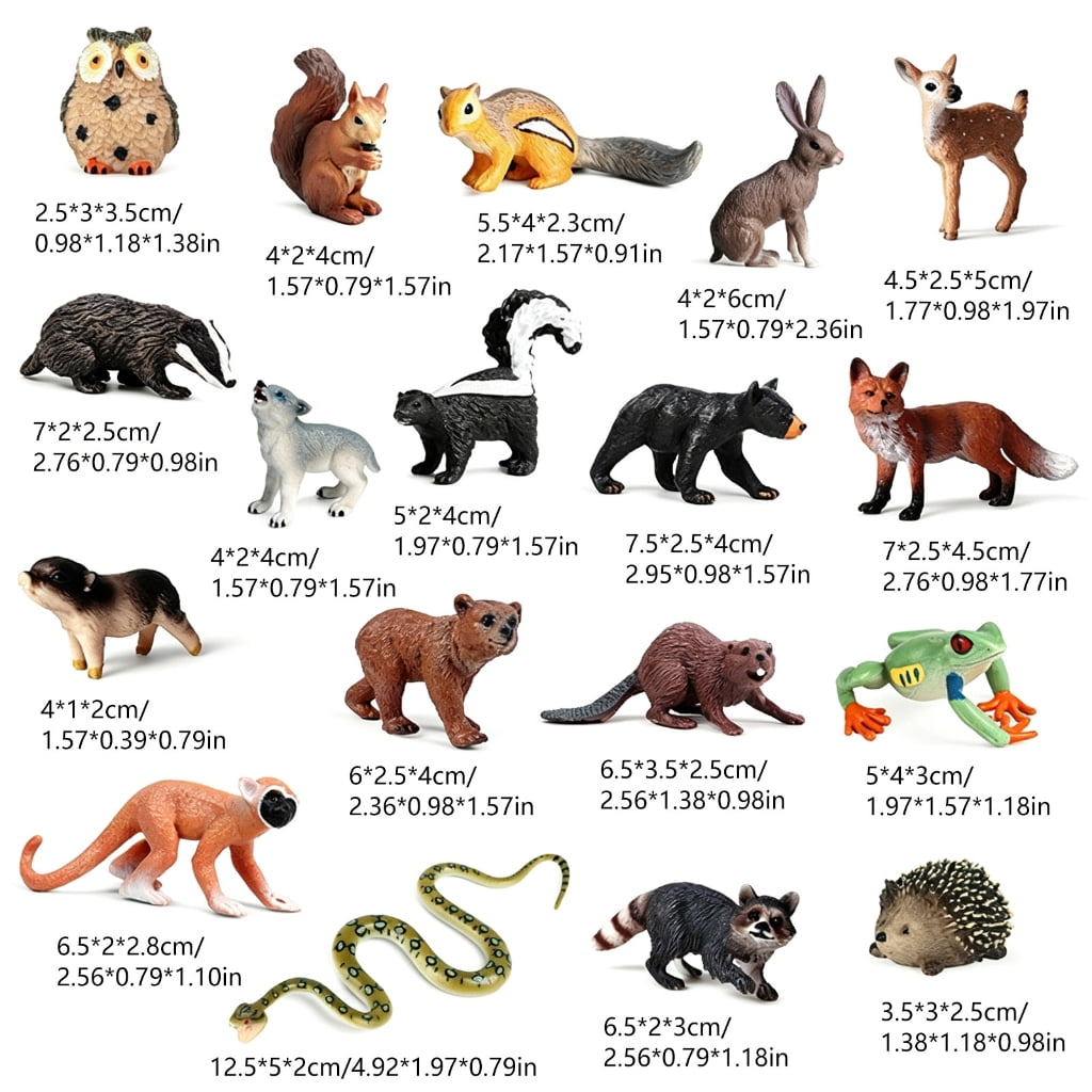 Miiottaa Realistic Forest Animal Figures Set Plastic Wildlife Models For Kids Education Decor