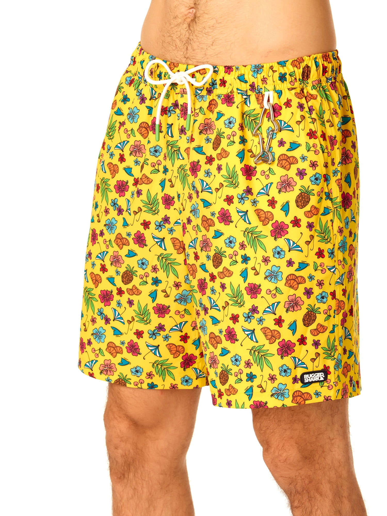 Rugged Shark Men's & Big Men's Swim Trunks, 7" Inseam, Sizes S-3XL