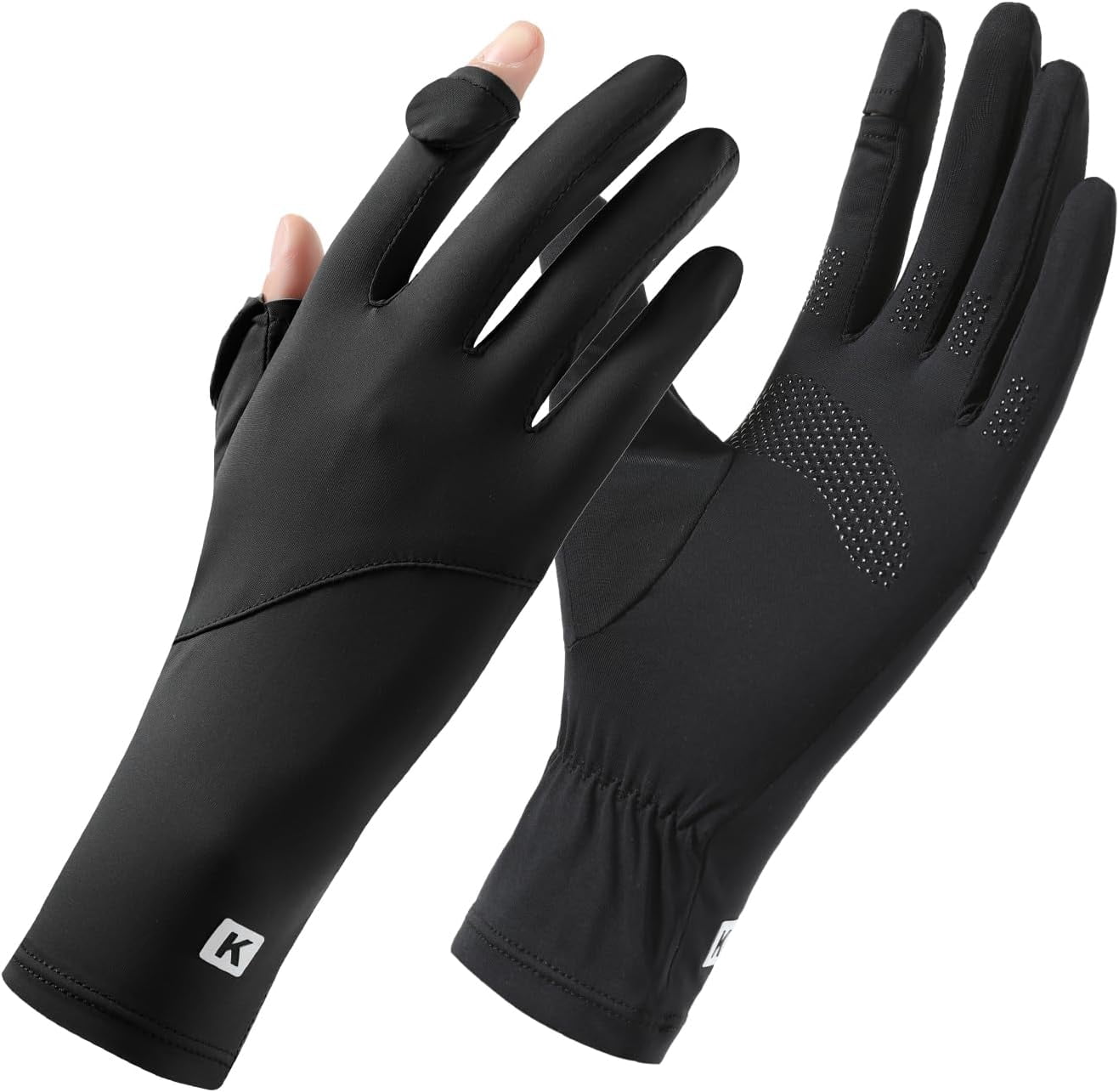 Ice Silk Sunscreen Gloves UV Protection Mittens Non-Slip Touch Screen Driving Gloves for Cycling Riding Golfing Hiking