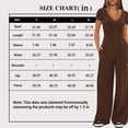 thumbnail image 3 of Scacto Women 2 Piece Outfit Sets, Short Sleeve V-Neck Ruched Top & Wide Leg Pants, Casual Daily Wear Gym Sweatsuit, 3 of 5