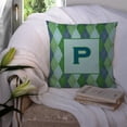 thumbnail image 3 of Carolines Treasures CJ1020-PPW1414 Initial P Monogram - Blue Argoyle Decorative   Canvas Fabric Pillow CJ1020 14Hx14W, 3 of 4