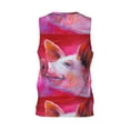 thumbnail image 3 of Easygdp Pink Pig Men's Mesh Basketball Jersey Quick Drying Sleeveless Shirts Fitted Muscle Tank Tops Sport Round Neck T-Shirt - 4X-Large, 3 of 9