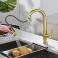 thumbnail image 3 of Kibi Fusion Single Handle Pull Down Kitchen & Bar Sink Faucet with Soap Dispenser - Brushed Gold, 3 of 3