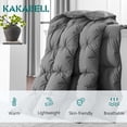 thumbnail image 6 of Pinch Pleat Goose Down Comforter All Season-Ultra Soft and Cozy Noiseless Duvet Insert with Egyptian Cotton Cover, Fluffy Warm Comforter, 6 of 8