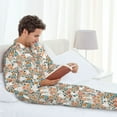 thumbnail image 6 of Pofeuu Cute Rabbit Floral Print Men's Long Sleeve Pajama Set Pijamas Para Hombres Pijamas Para Hombres Mens Pajamas Set-XX-Large, 6 of 7