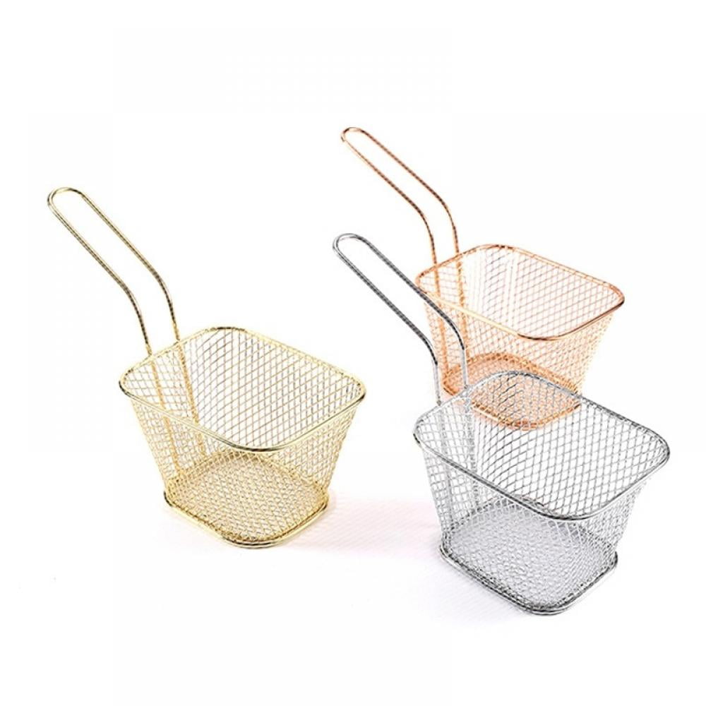 3 Pieces French Fry Serving Baskets, Stainless Steel Fry Basket, 4