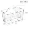thumbnail image 4 of mDesign Plastic Shower Caddy Storage Organizer Basket with Handle, 2 Pack, Clear, 4 of 9