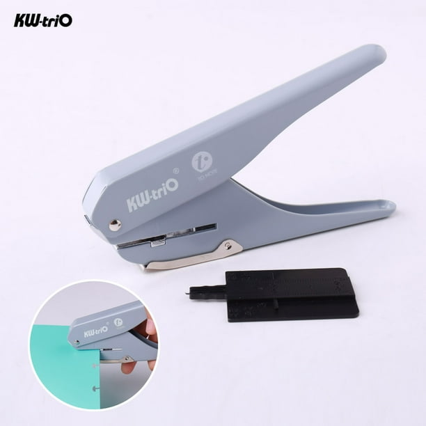 Kw Trio Handheld Diy Office School Single Hole Punch Puncher Paper Cutter With Ruler Grey Walmart Com Walmart Com