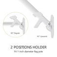 thumbnail image 2 of Flag Pole Holder Two Positions Flag Pole Mounting Bracket 1 Inch Inner Diameter Aluminum Alloy Flag Holder with Hardware, 2 of 7