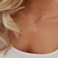 thumbnail image 1 of collier Superpos Pendentif Double Coin Pour Femme Et Fille, 1 of 5
