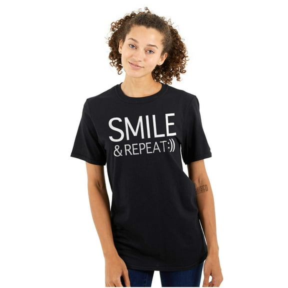 Smile Repeat Lifestyle Inspiration Women's Graphic T Shirt Tees Brisco Brands S