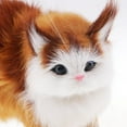 thumbnail image 3 of lionlar Simulation Cat Toy Plush Animal Toy Stuffed Cat for Home Car Decorations Brown, 3 of 9