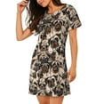 thumbnail image 2 of Pofeuu Cute French Bulldog Print Women's Loose Fit Short Sleeve Nightgown, Comfortable Sleep Dress for Women, Casual Lounge Sleepwear, Soft Cotton Sleep Dress, 2 of 6