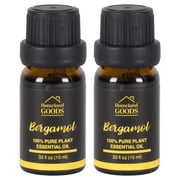 2 Pack Homeland Goods 100% Pure Bergamot Essential Oil 10 ml
