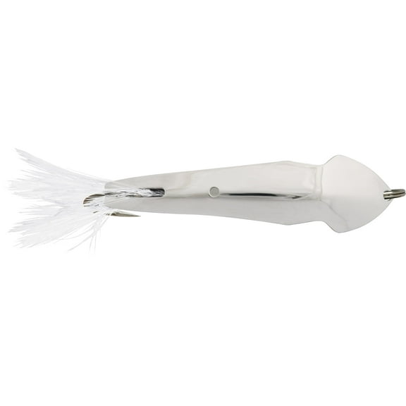 Luhr-Jensen Pet Spoon 012 Spoon White Feather Chrome