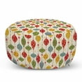 thumbnail image 1 of Christmas Pouf Cover with Zipper, Hanging Balls in Different Shapes and Colors Designed with Abstract Snowflakes, Soft Decorative Fabric Unstuffed Case, 30" W X 17.3" L, Multicolor, by Ambesonne, 1 of 5