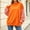 Orange, variant on Women's Crew Neck Long Sleeve Sweatshirt Plaid Hip Relaxed Gingham Ribbed Neckline Contrast Sleeves Everyday