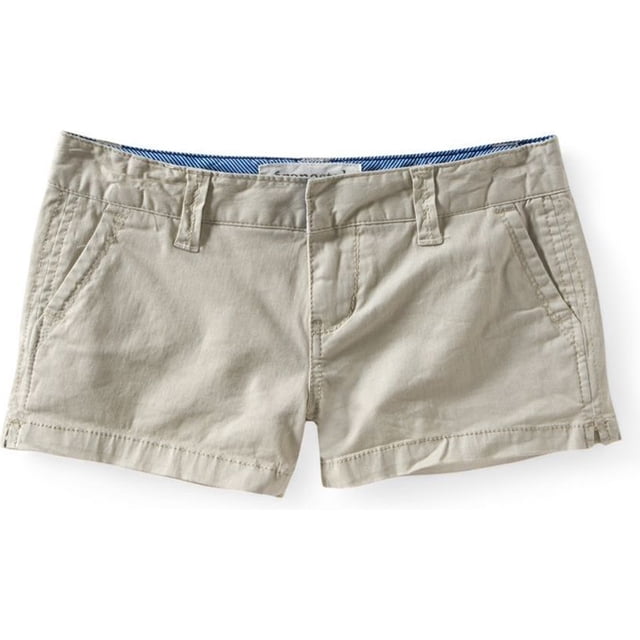 Aeropostale Womens Cotton Bulldog Shorty Casual Mini Shorts, Beige, 1/2