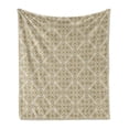 thumbnail image 1 of Beige Soft Flannel Fleece Blanket, Baroque Floral Motif Western Classical Dramatic Era Art Antique Renaissance Nostalgic, Cozy Plush for Indoor and Outdoor Use, 70" x 90", Ecru Beige, by Ambesonne, 1 of 5