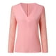 thumbnail image 4 of Pntutb, blusa delgada de manga larga con empalme sólido de encaje para mujer de talla grande, tops con cuello en V, camisa Pntutb Pntutb-6125, 4 of 5