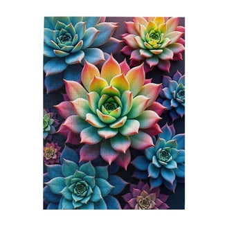 1000 Piece Abstract Flower Puzzle - Vibrant Geometric Art, Finished Size 27.5x19.7 Inches